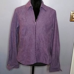 Coldwater Creek Front Zip Top Jacket Purple VGUC